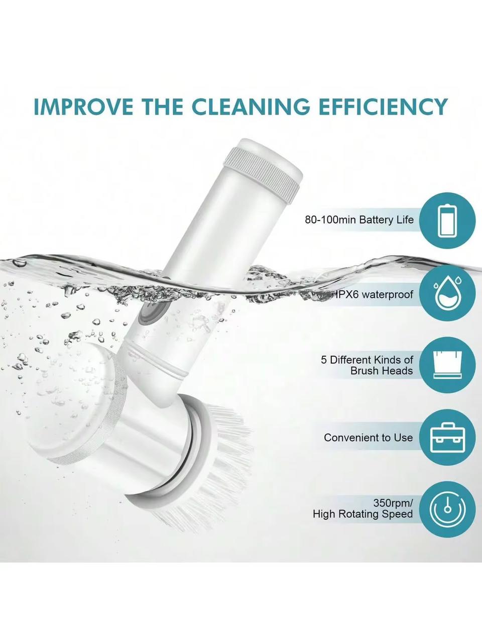 Royal Scrub™ 5-in-1 German Spin Scrubber - Magic for Kitchen, Bathroom & Car Cleaning